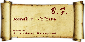 Bodnár Füzike névjegykártya